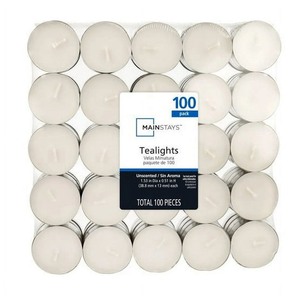 Mainstays White Unscented Tealight Candles product image
