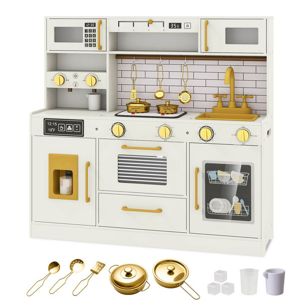 Kids Kitchen Play Set with Interactive Stoves and Accessories product image