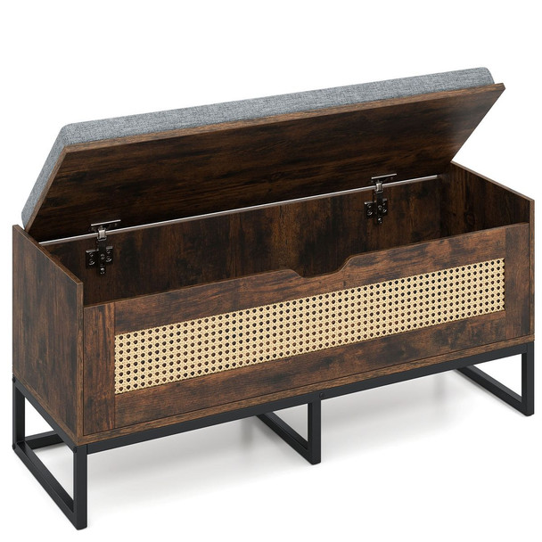 Flip-Top Rattan Storage Chest product image