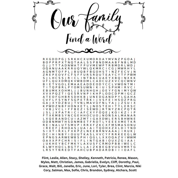 Personalized Family or Group Word Search Print (15-Pack) product image