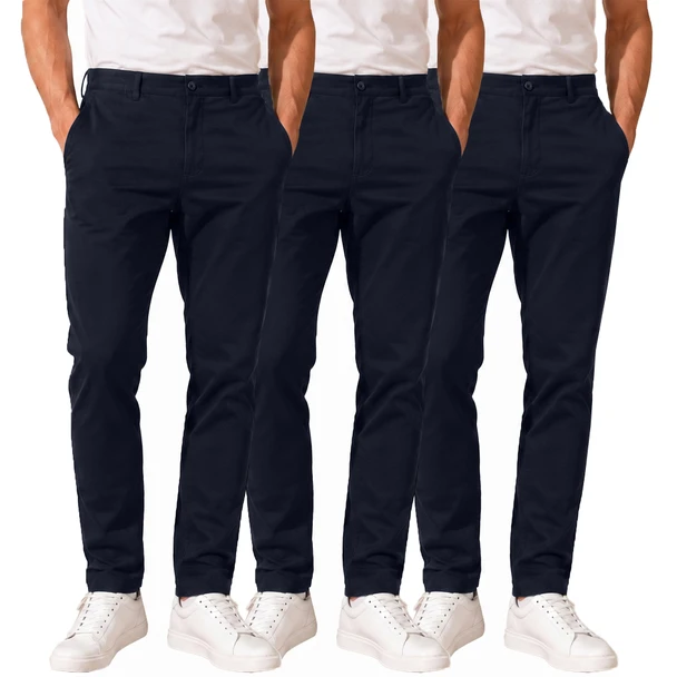Men's Super Stretch Slim Fit Everyday Chino Pants (3-Pack) product image