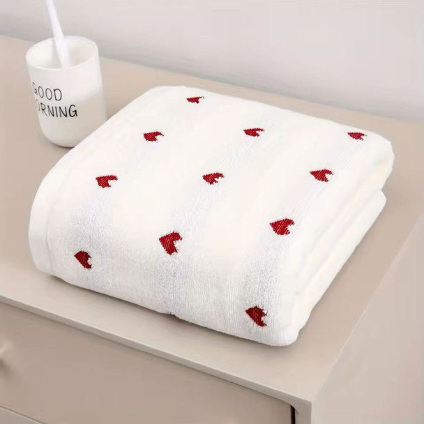 Heart Pattern Cotton Bath Towel product image