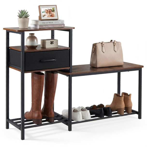 3-Tier Shoe Rack Bench with Drawer product image