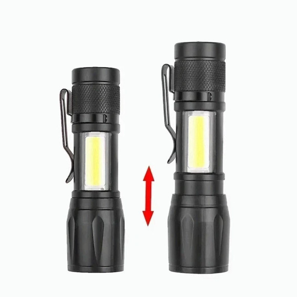 USB Rechargeable Small LED Flashlights with Work Light (2-Pack) product image