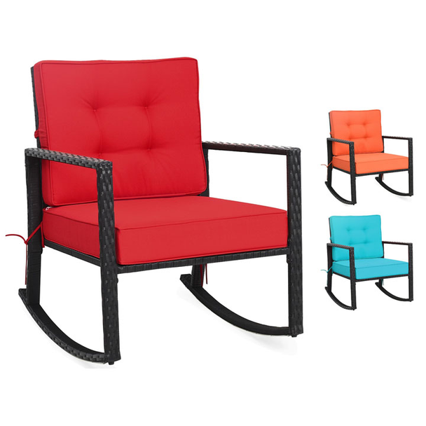 Outdoor Cushioned Rattan Rocking Chair product image