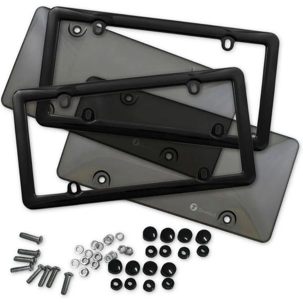 Zone Tech® Clear Smoked License Plate Cover And Frame product image