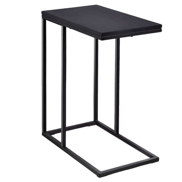 Black Wood and Steel C-Shape Side Table product image