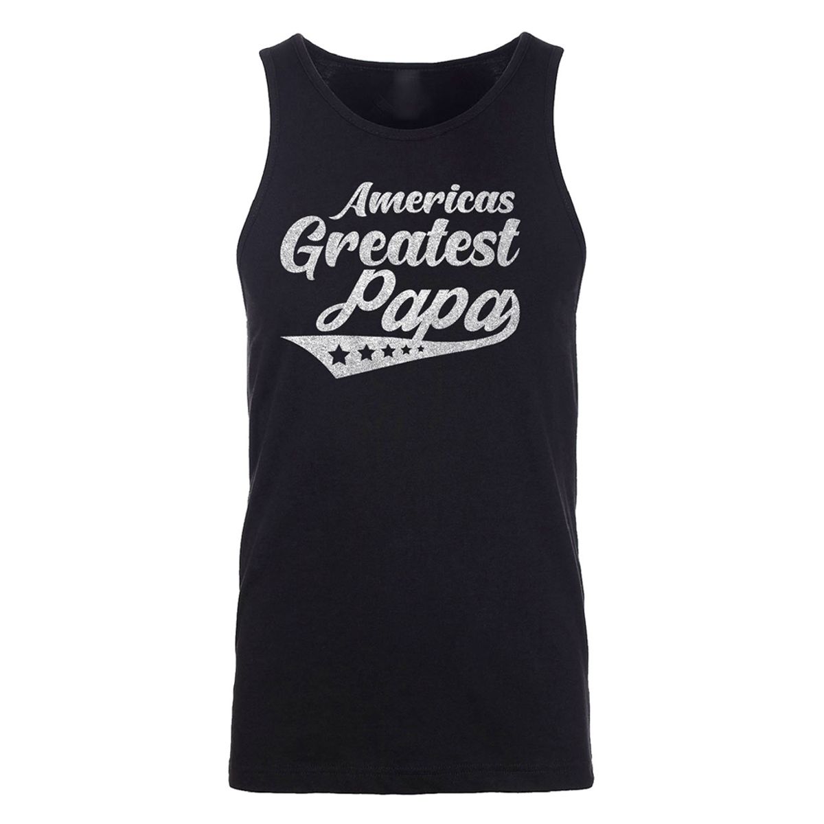 Men's Best Dad Father's Day Tank Top - Men's Greatest Five Star Father's Day Tank Top - Americas Greatest Papa - Black / XL