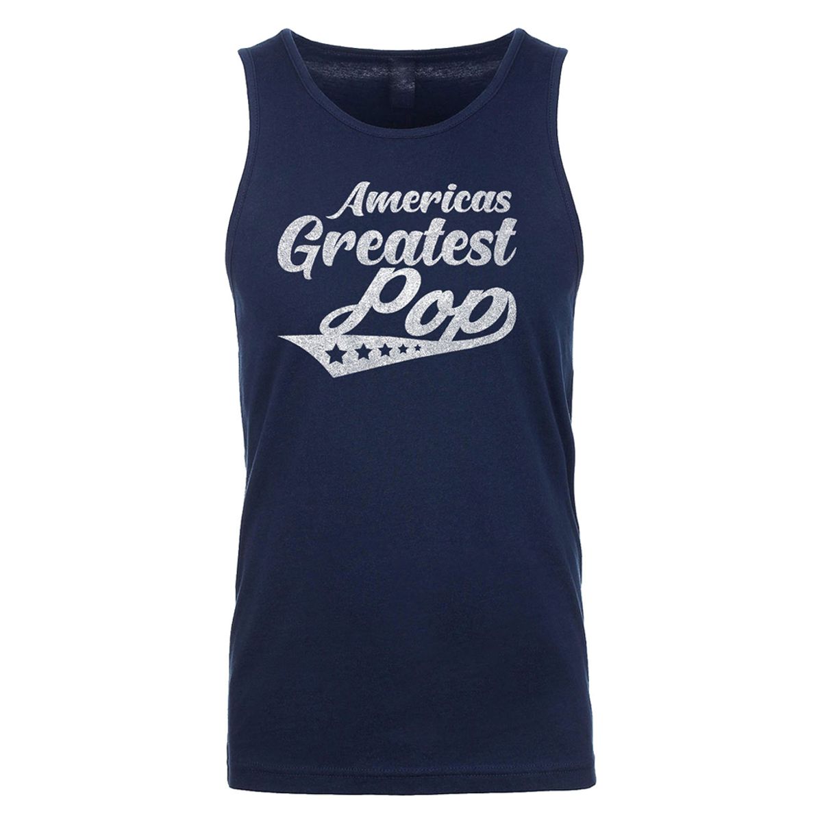 Men's Best Dad Father's Day Tank Top - Men's Greatest Five Star Father's Day Tank Top - Americas Greatest Pop - Navy / S