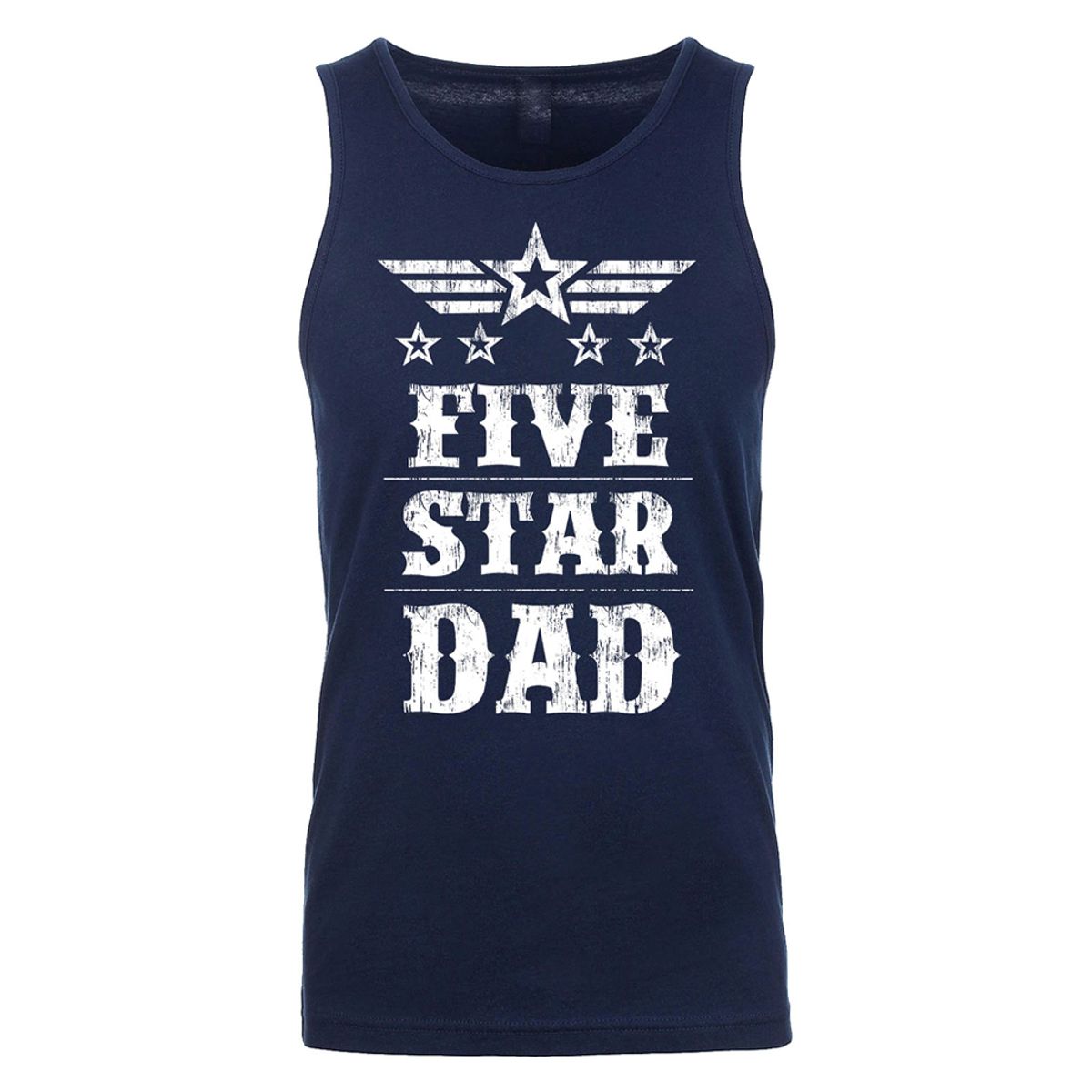 Men's Best Dad Father's Day Tank Top - Men's Greatest Five Star Father's Day Tank Top - Five Star Dad - Navy / S