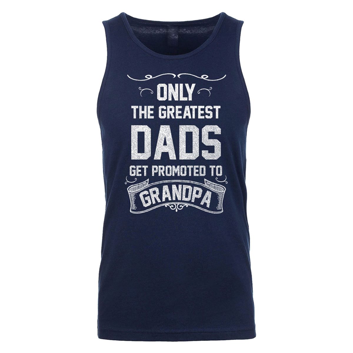 Men's Best Dad Father's Day Tank Top - Men's Greatest Five Star Father's Day Tank Top - Only The Greatest DADS Get Promoted to Grandpa - Navy / L