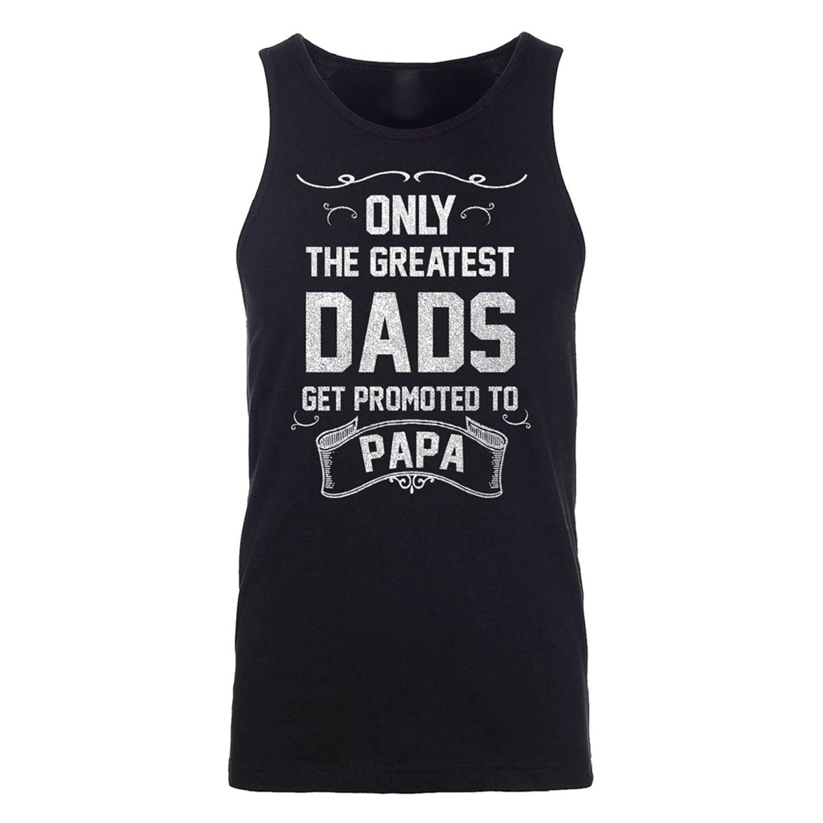Men's Best Dad Father's Day Tank Top - Men's Greatest Five Star Father's Day Tank Top - Only The Greatest DADS Get Promoted to Papa - Black / L