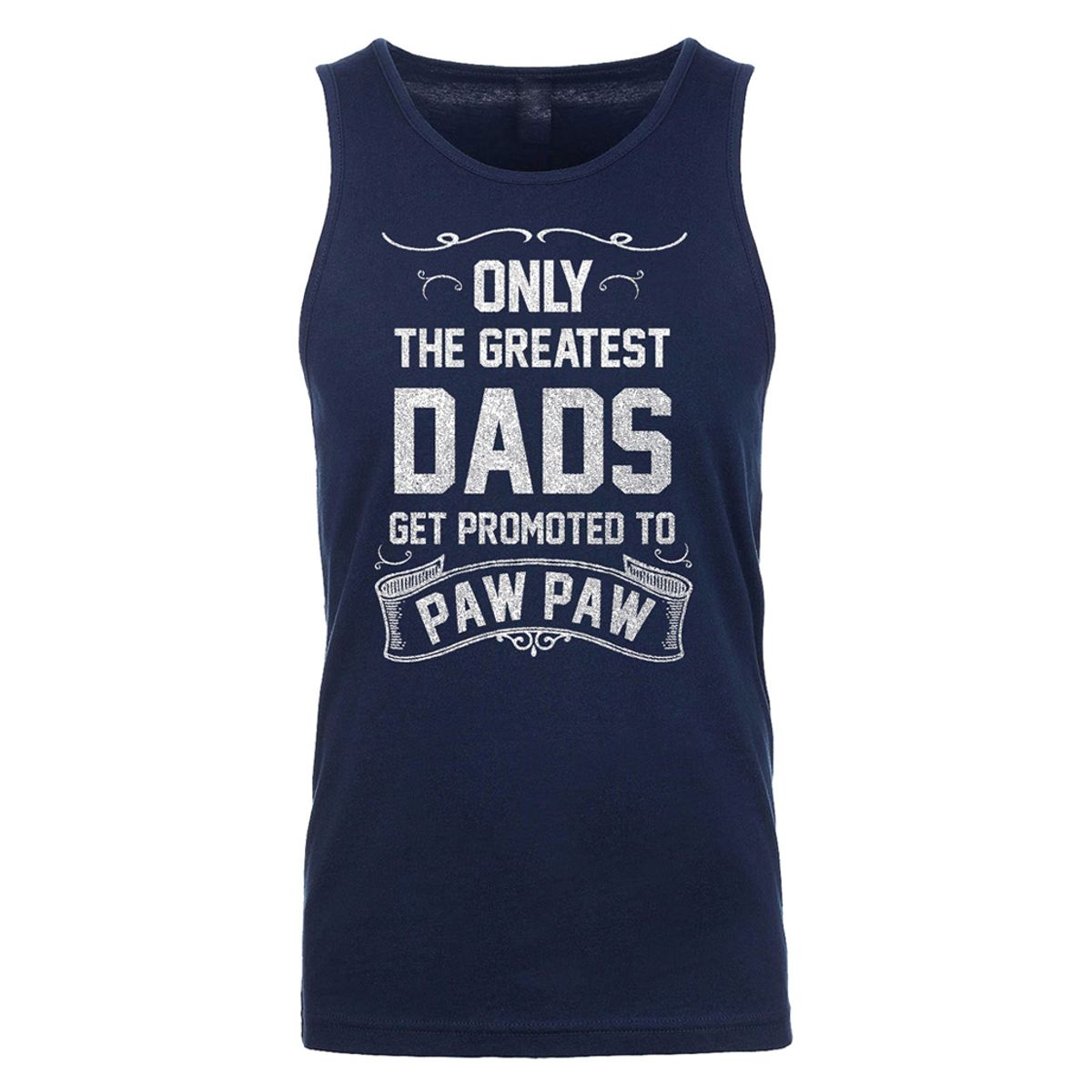 Men's Best Dad Father's Day Tank Top - Men's Greatest Five Star Father's Day Tank Top - Only The Greatest DADS Get Promoted to Paw Paw - Navy / S