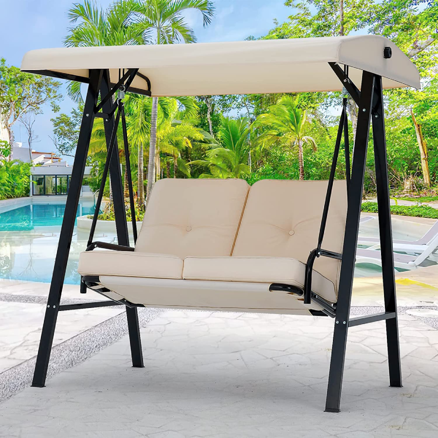 Outdoor Canopy Porch Swing (2- or 3-Seat) - 2-Seat - No pillow