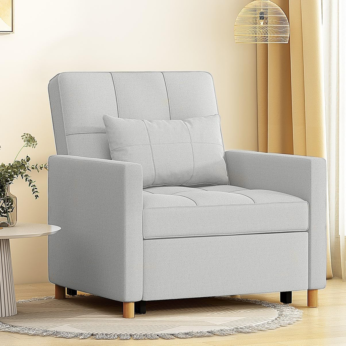 3-in-1 Fold-out Sofa Chair Bed with Pillow - 13148GR-UG01