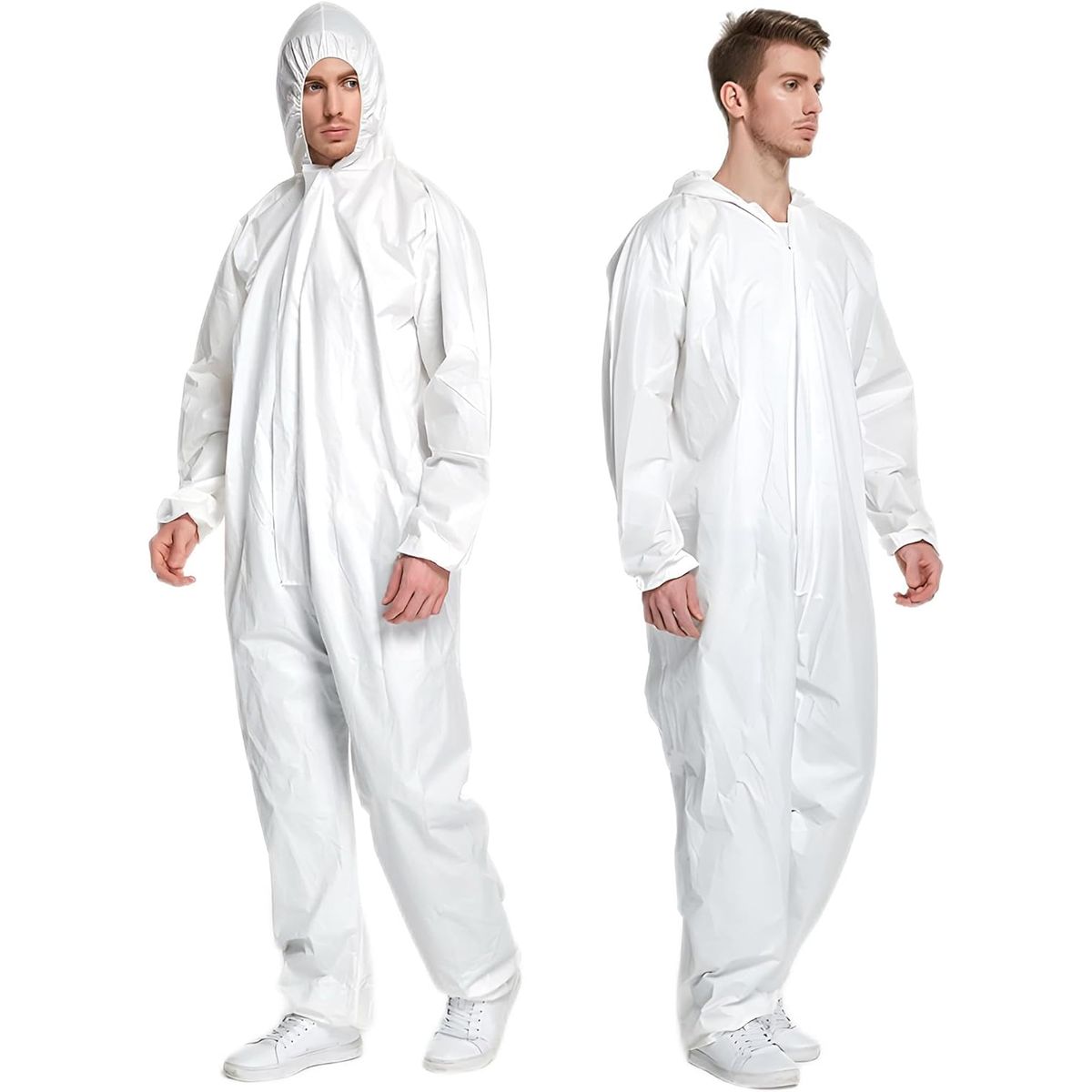 Disposable Hazmat Suit - Full Body Protection Coverall (5-Pack) - 5 Pack_XXL