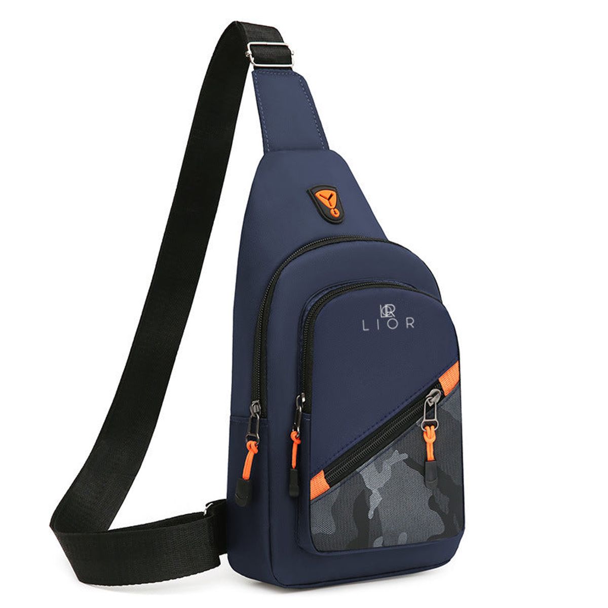 Lior™ Crossbody Shoulder Bag with Camo Accent - BLUE