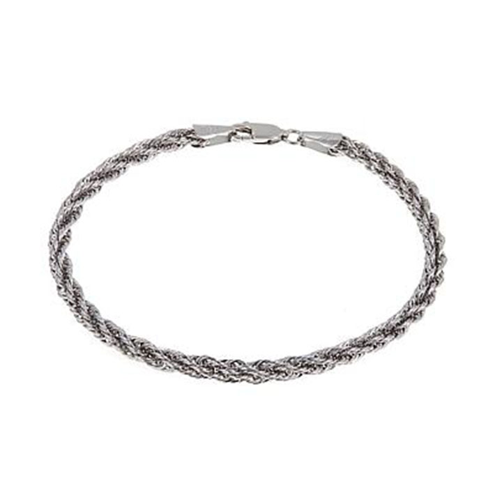 Gold Plated Cuban, Mariner, Figaro, or Rope Bracelet - White Rope