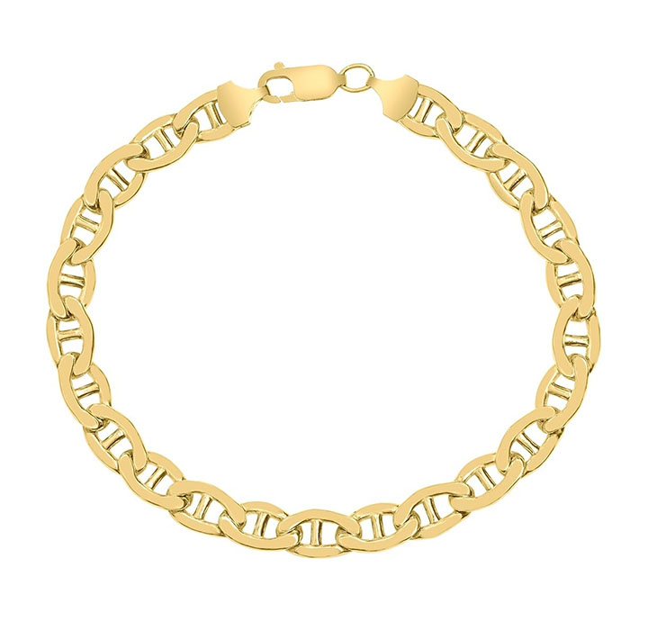 Gold Plated Cuban, Mariner, Figaro, or Rope Bracelet - Mariner