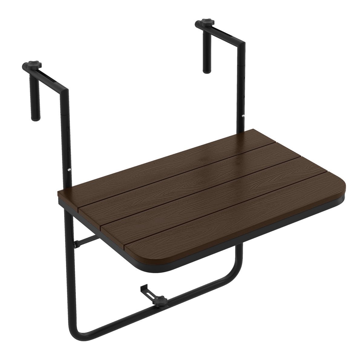 Folding Hanging Table with 3-Level Adjustable Height - Coffee