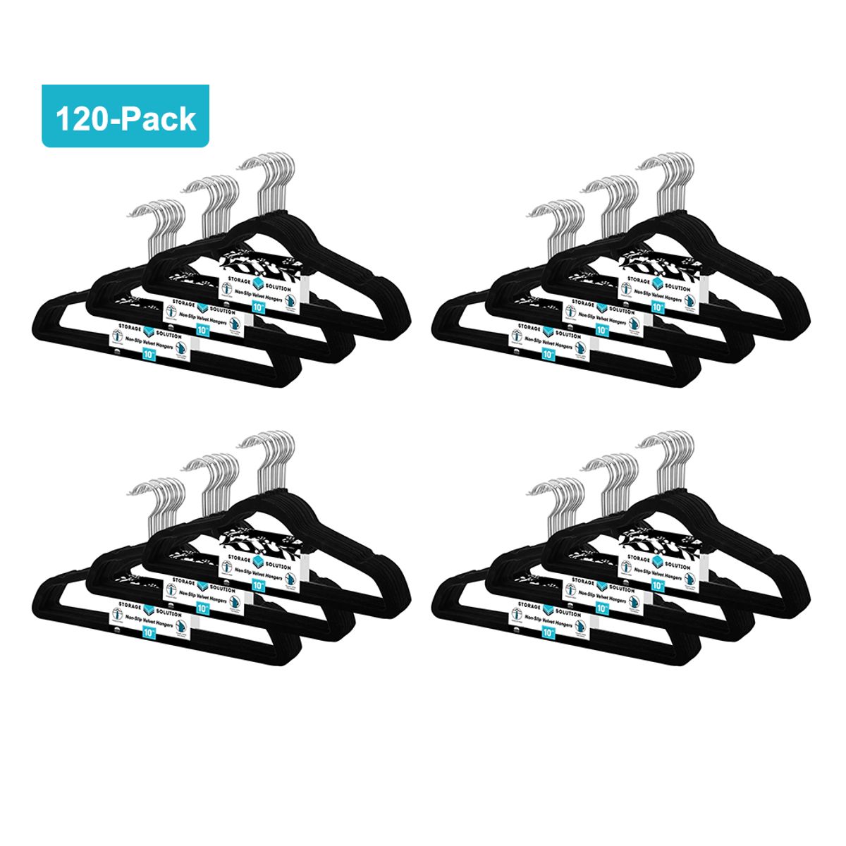 Velvet Hangers (Set of 120) - Black