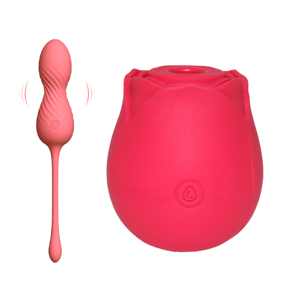 Kegel Ball Vibrator Waterproof Bundle - Kegal Ball Plus Pink Rose Vibrator