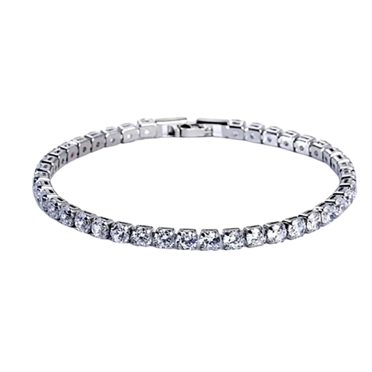 7-Inch Shimmering Tennis Bracelet - WHITE