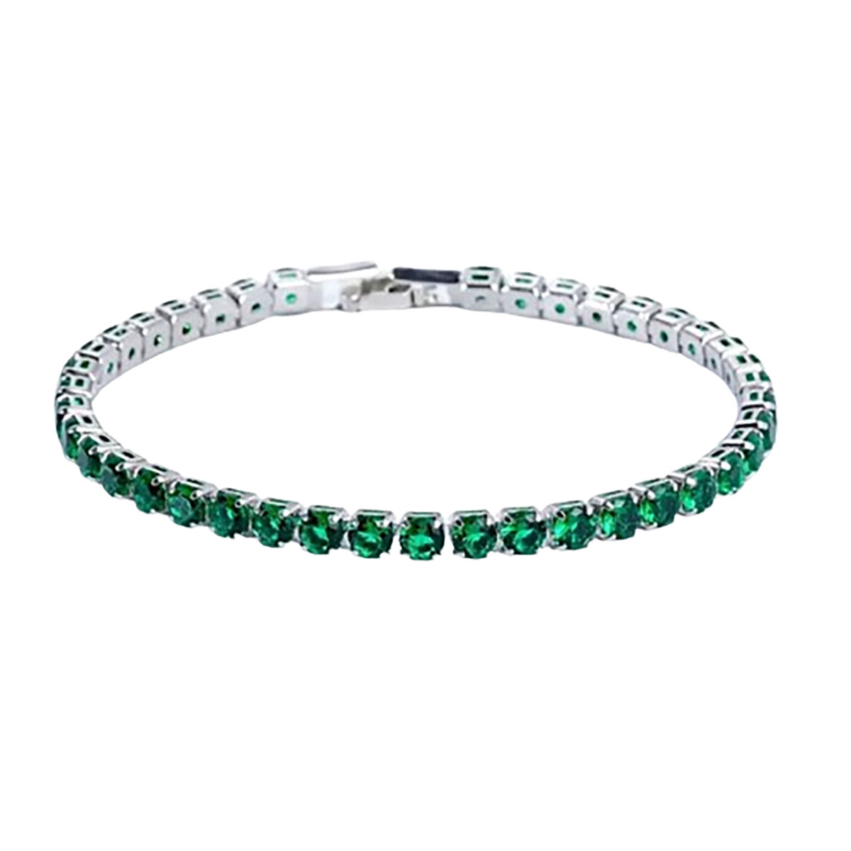 7-Inch Shimmering Tennis Bracelet - GREEN