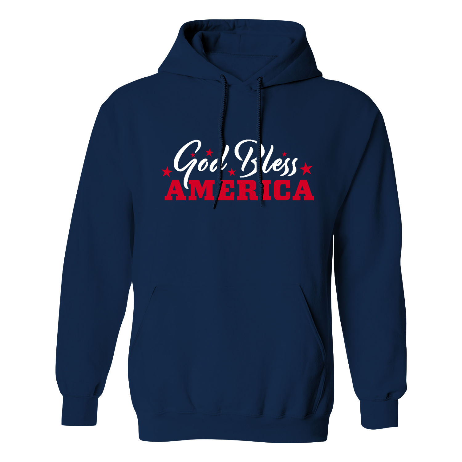 Women's Patriotic 'USA Love' Pullover Hoodie - God Bless America - Navy / L