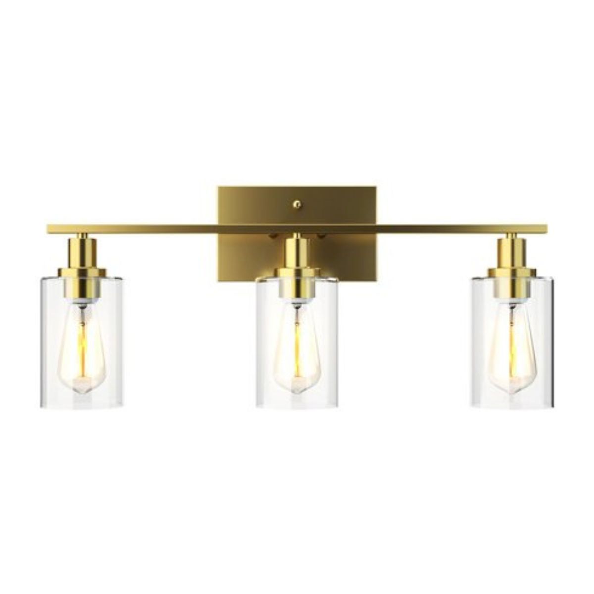3 or 4-Light Modern Bathroom Wall Sconce with Clear Glass Shade - 3 Lights