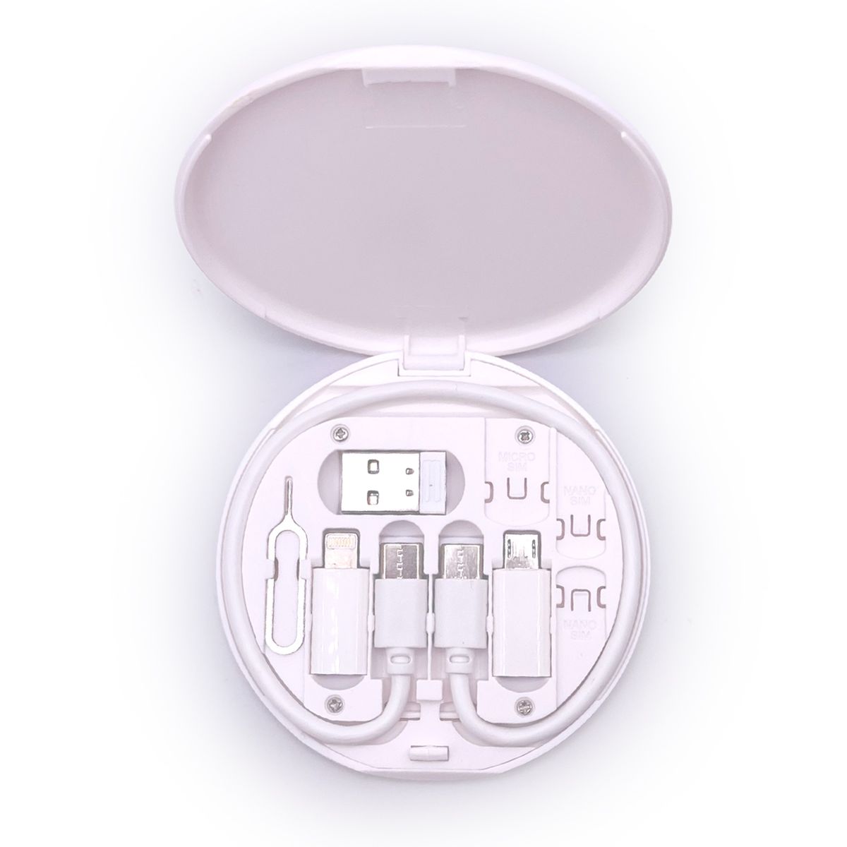 Zummy Multifunction Cable Set with USB Type C Cable - White