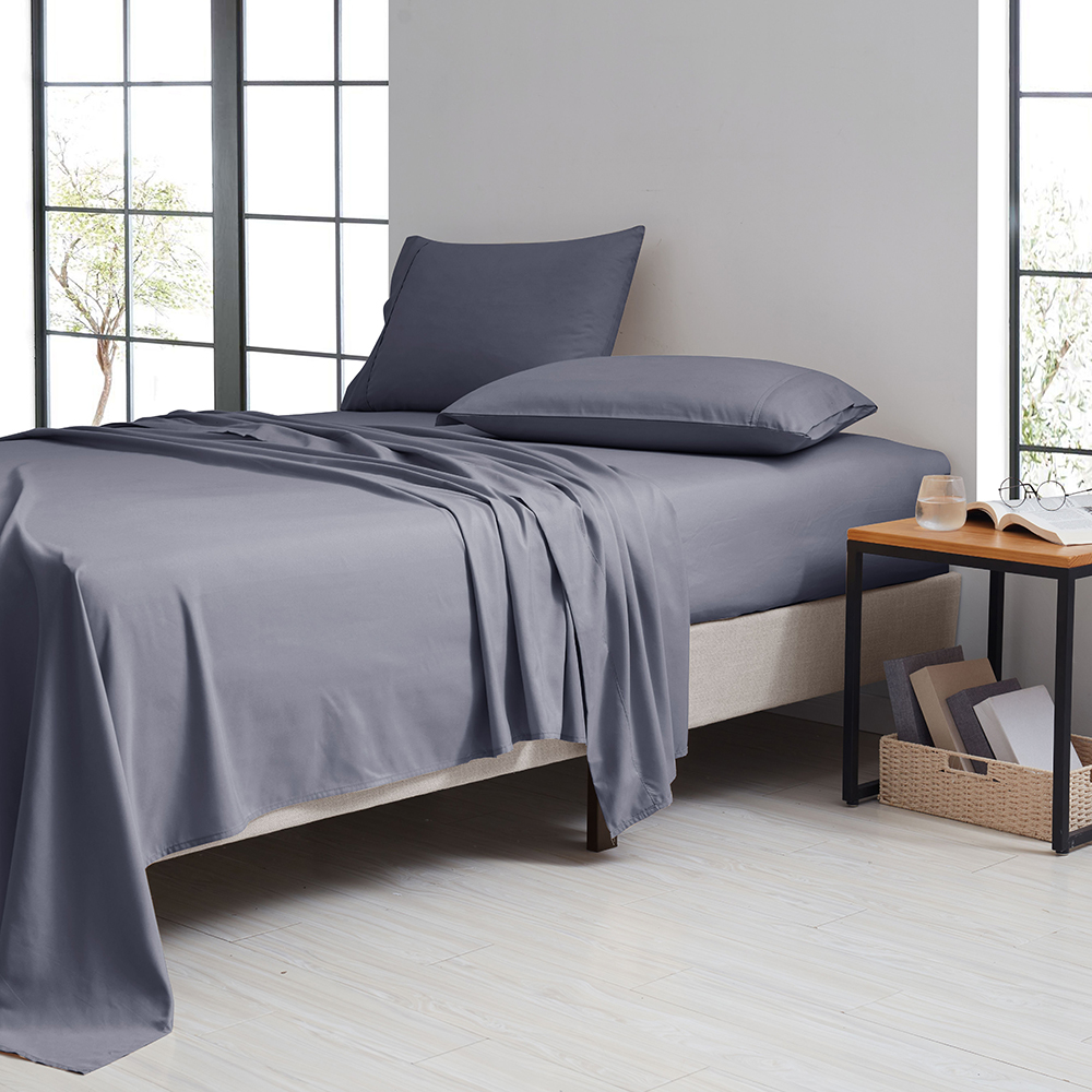 1800TC Bamboo Blend 4-Piece Sheet Set with Deep Pockets - Twin - Grey