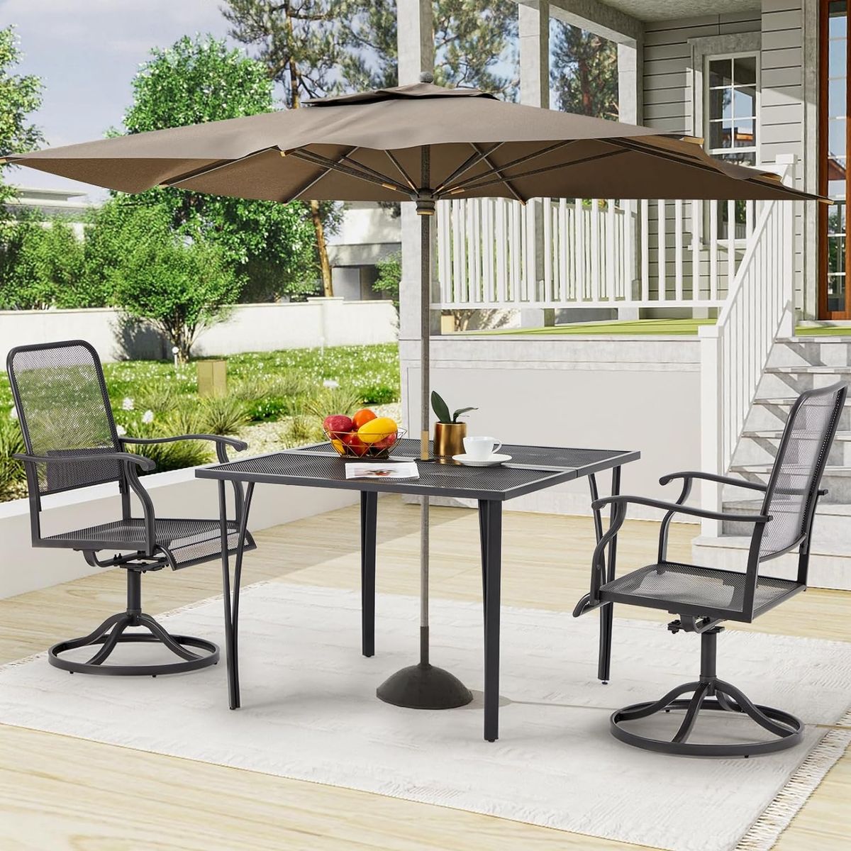 3-Piece Swivel or Rocking Patio Dining Set - 16200GR+16201GY-UG01