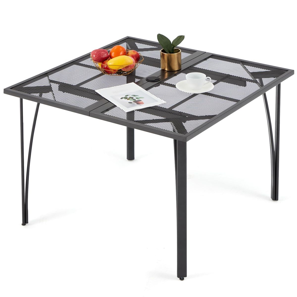 Outdoor Metal Patio Dining Tables (With and without Umbrella Holes) - 16200GY-UG01