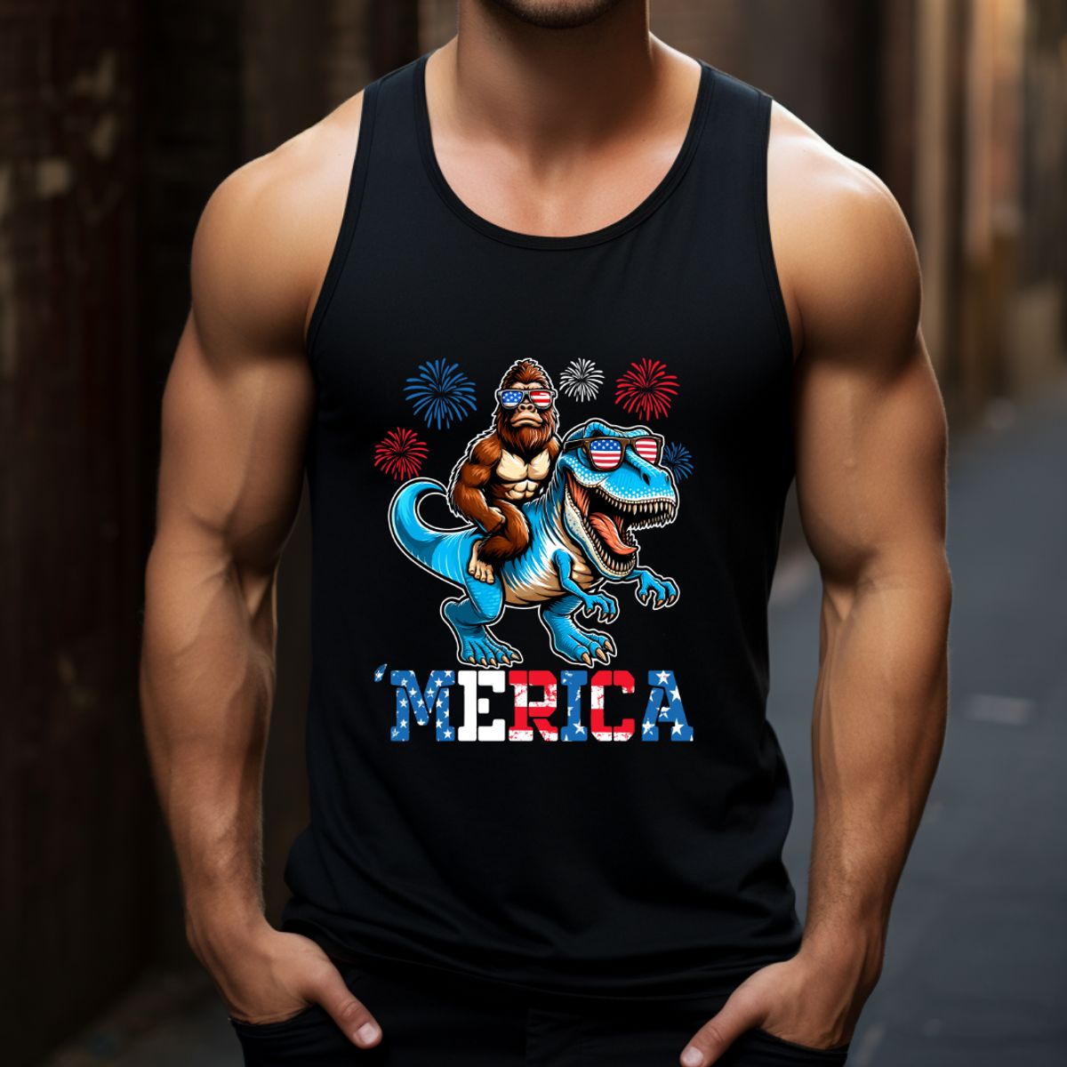 Men's 'MERICA 4th of July Graphic Tops - Small / Tank Top