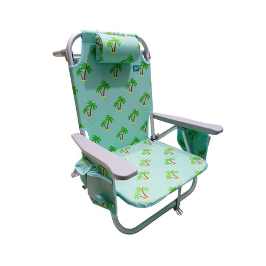 Bliss Hammocks® 5-Position Reclining & Folding Beach Chair - Palm Trees