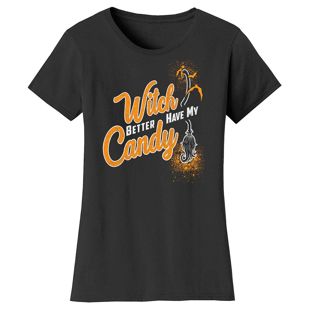Women's Halloween T-Shirts - Witch Candy - Black / S