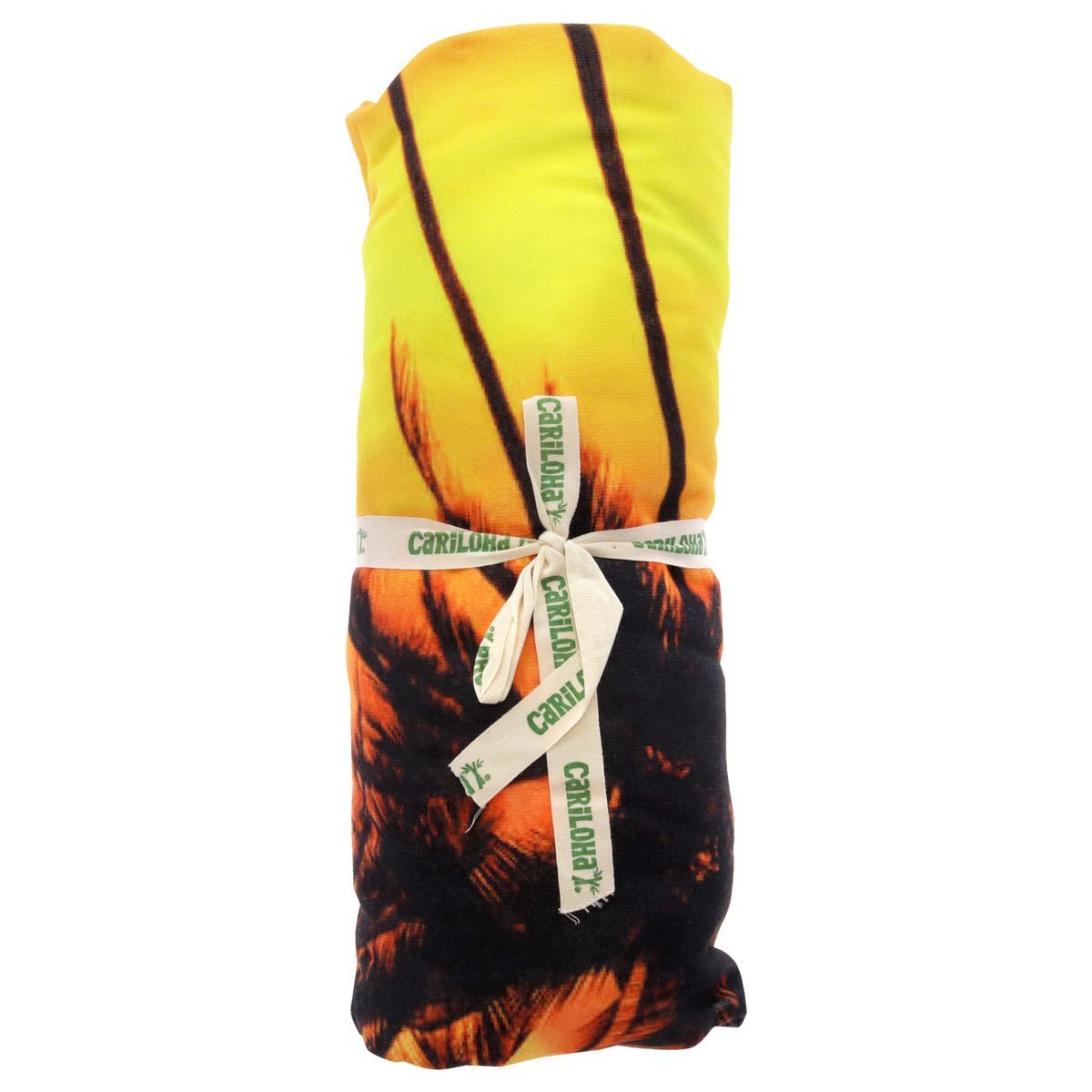 Cariloha&reg; Round Bamboo Beach Towels - Round Bamboo Beach Towel - Palm Sunset b