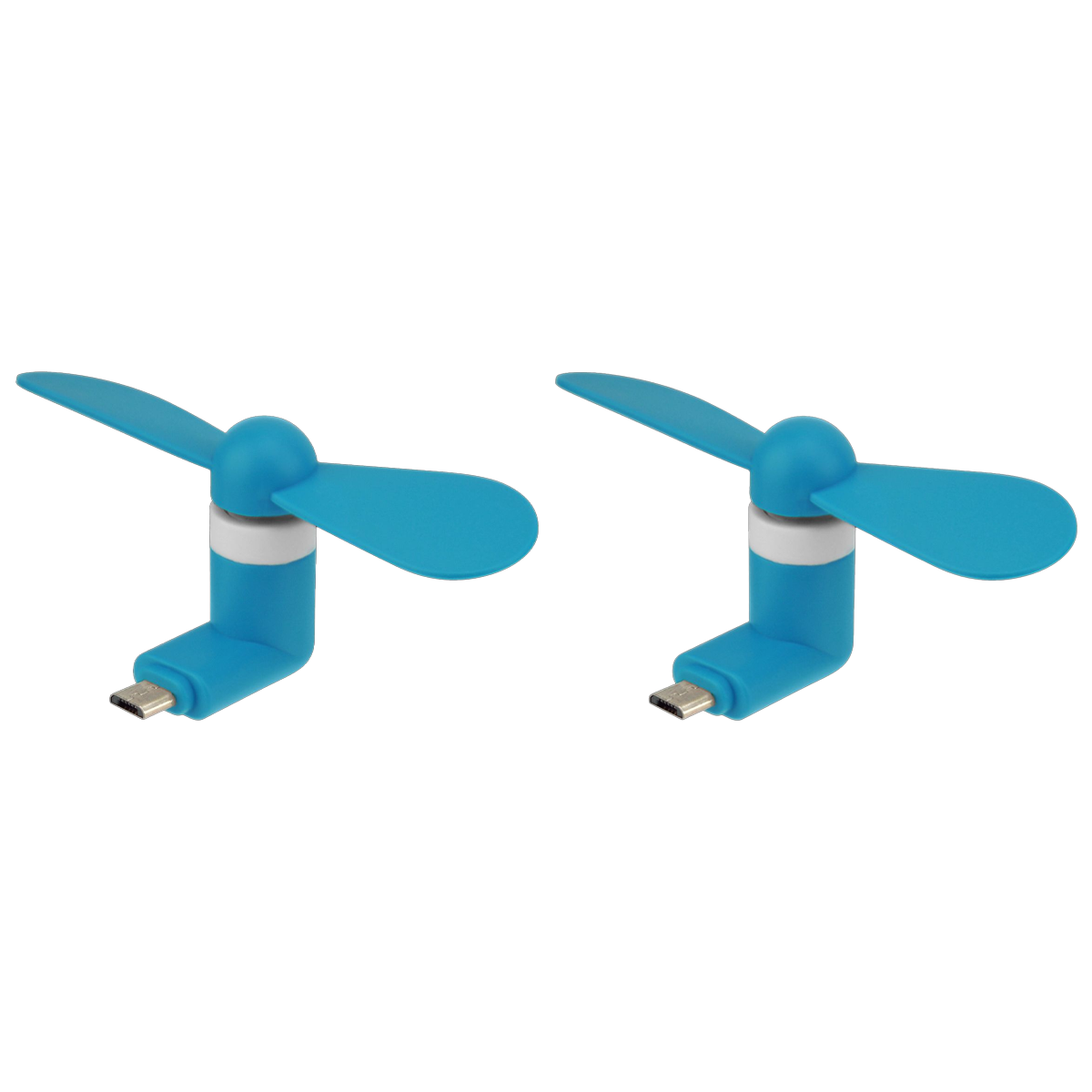 Mini Mobile Micro USB Android Portable Phone Fan - 2 Pack Blue