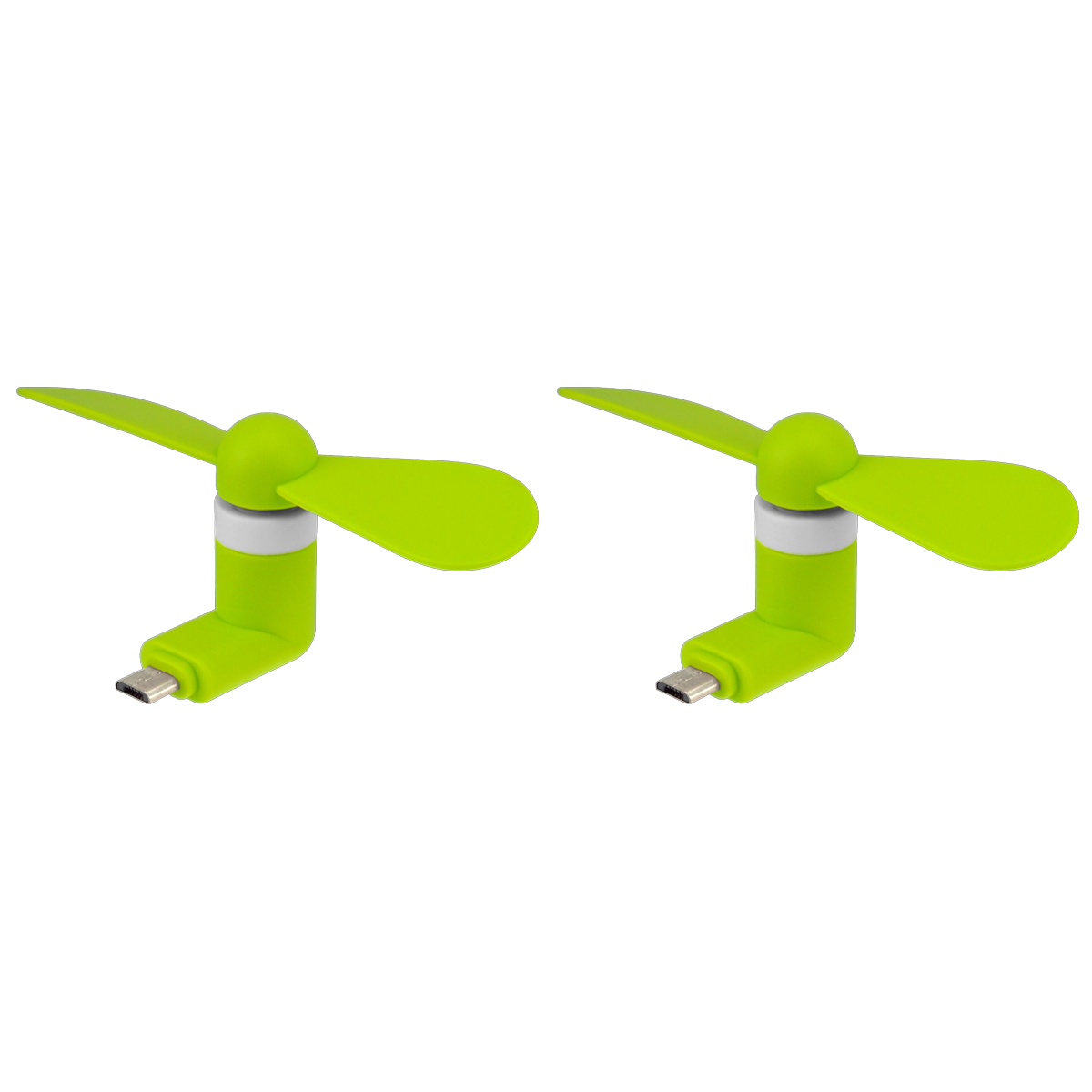 Mini Mobile Micro USB Android Portable Phone Fan - 2 Pack Green