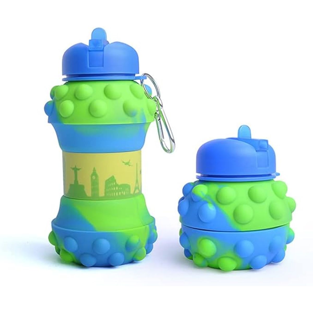 Kids' Silicone Pop-It Collapsible Water Bottle - Water Bottle For Kids Creative Popit