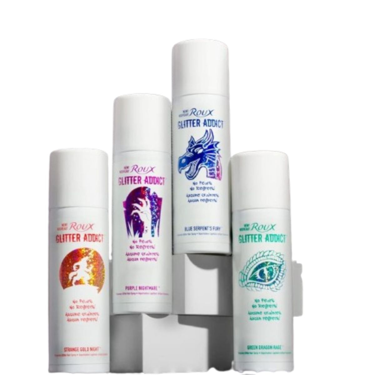 Roux Glitter Addict Temporary Glitter Hair Spray, 2 oz. (2-Pack) - Green Dragon Rage
