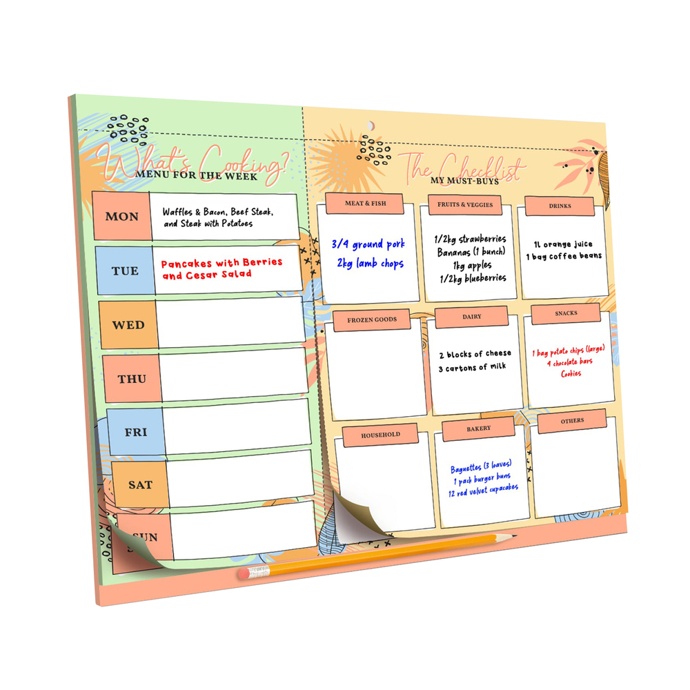 Easy Tear-off Meal & Shopping Planner with Magnetic or Wall Mount - tring&Space-Planner-X002LGPT4J
