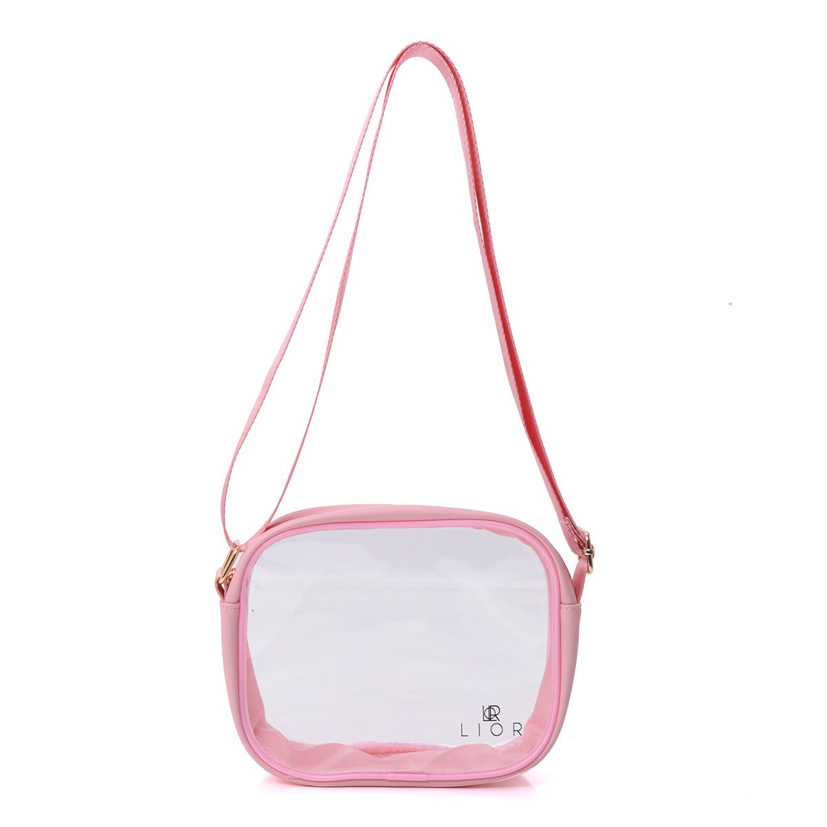 Lior™ Stadium-Approved Clear Crossbody Purse Bag with Adjustable Strap - Pink