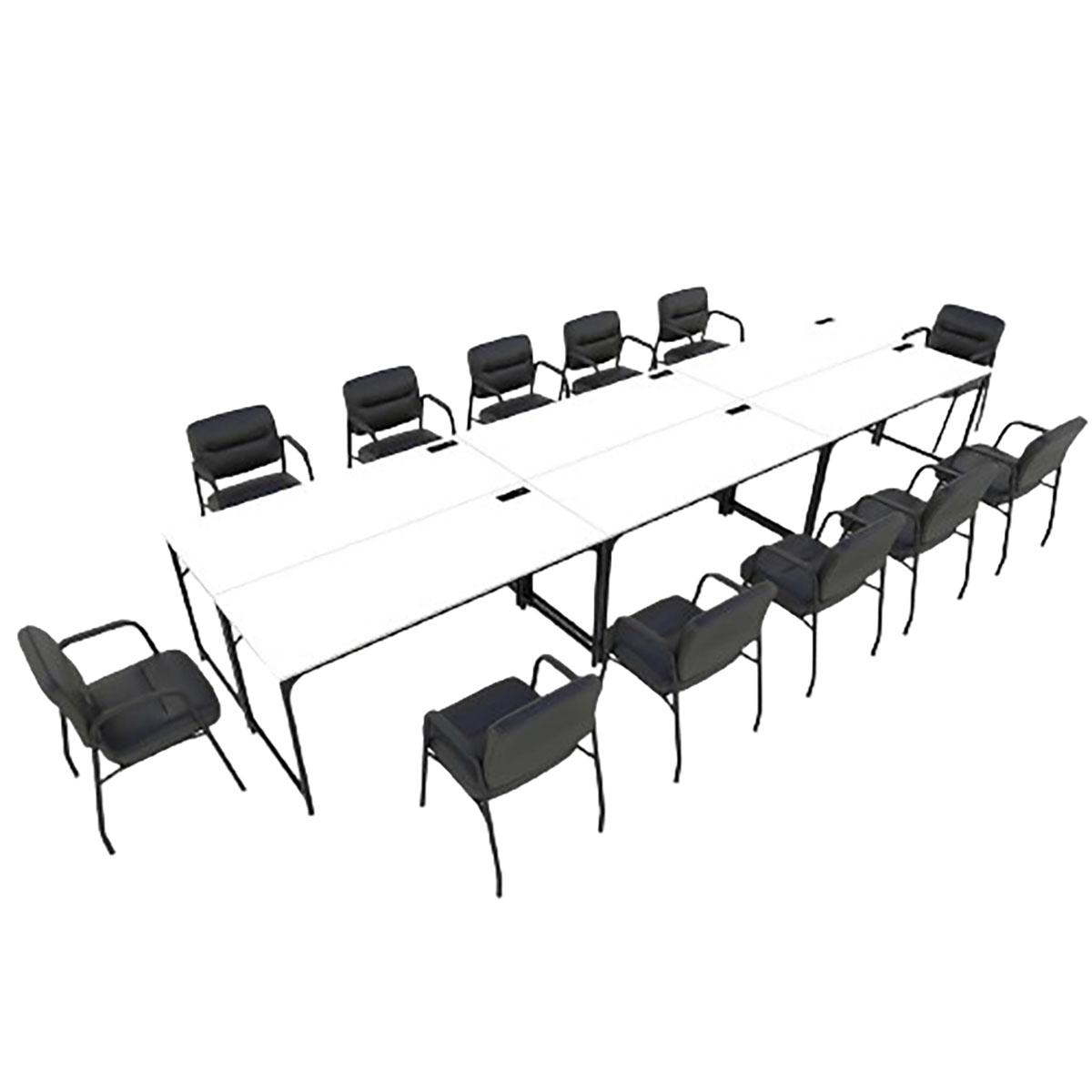 60-Inch Computer Desk with Charging Station & Storage Bag (2 to 6-Pack) - Costway Set of 6 Meeting Room