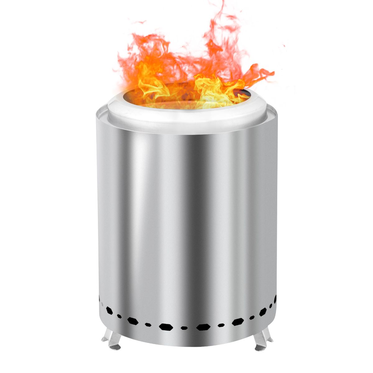Tabletop Stainless Steel Smokeless Fire Pit - Silver