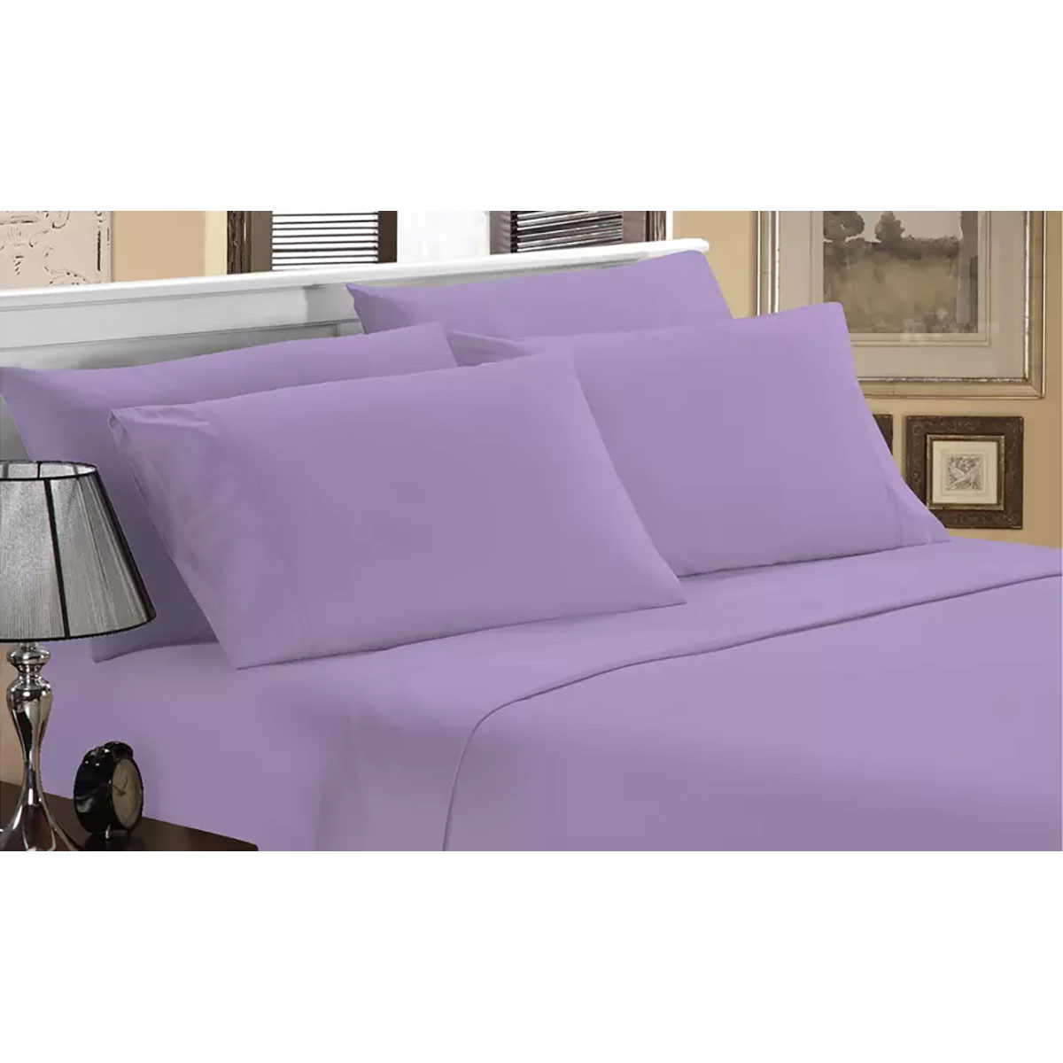 Luxury Home Ultra-Soft Bamboo-Blend Sheets - Queen - Lilac