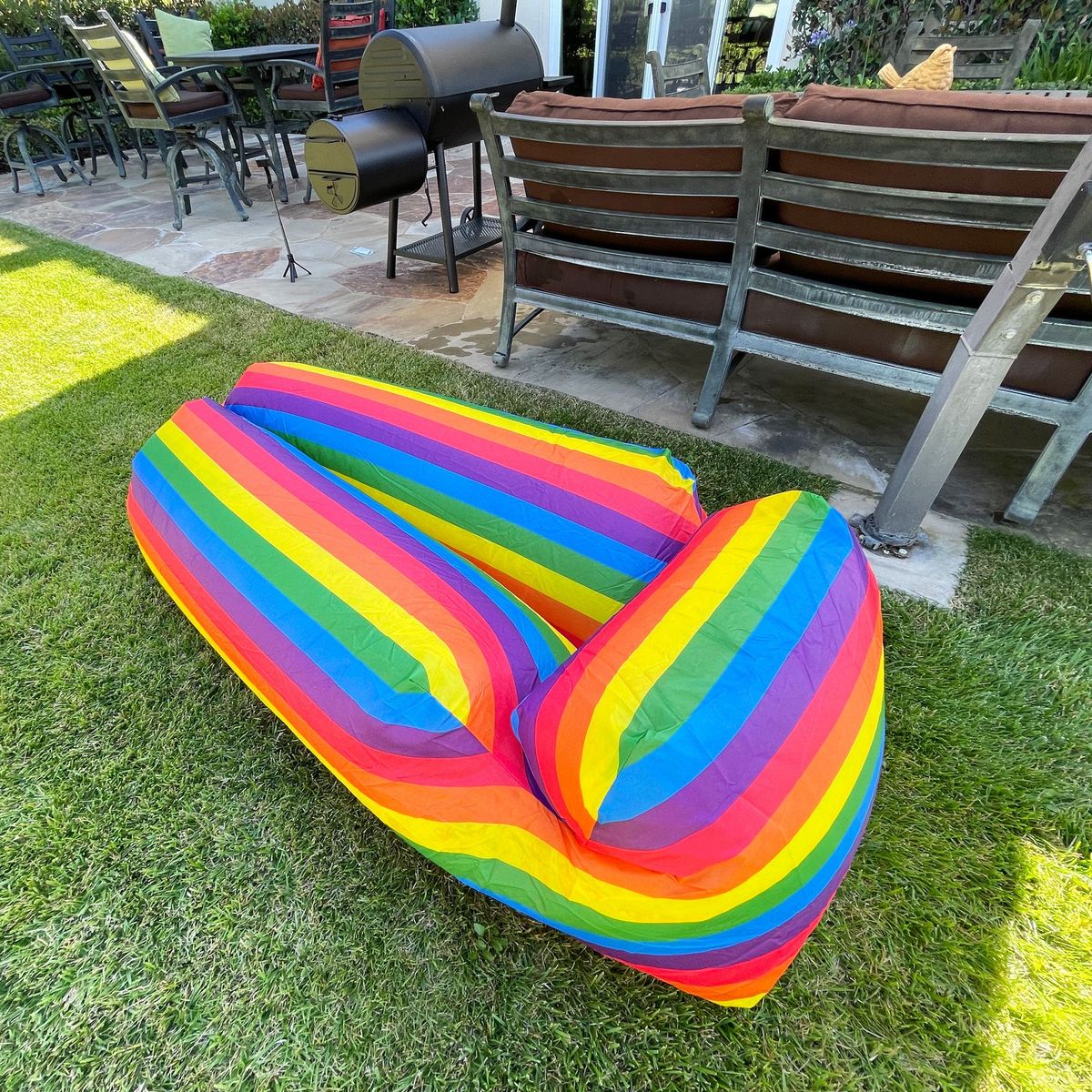 Inflatable Lounger Sofa Chair - Rainbow