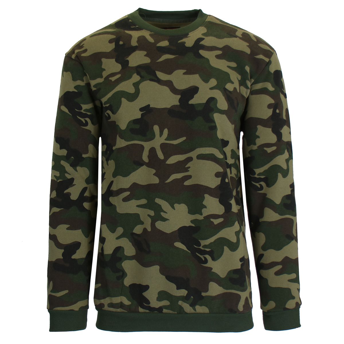Men's Crew Neck Fleece-Lined Pullover Sweater (1 to 3-Pack) - Medium - Woodland