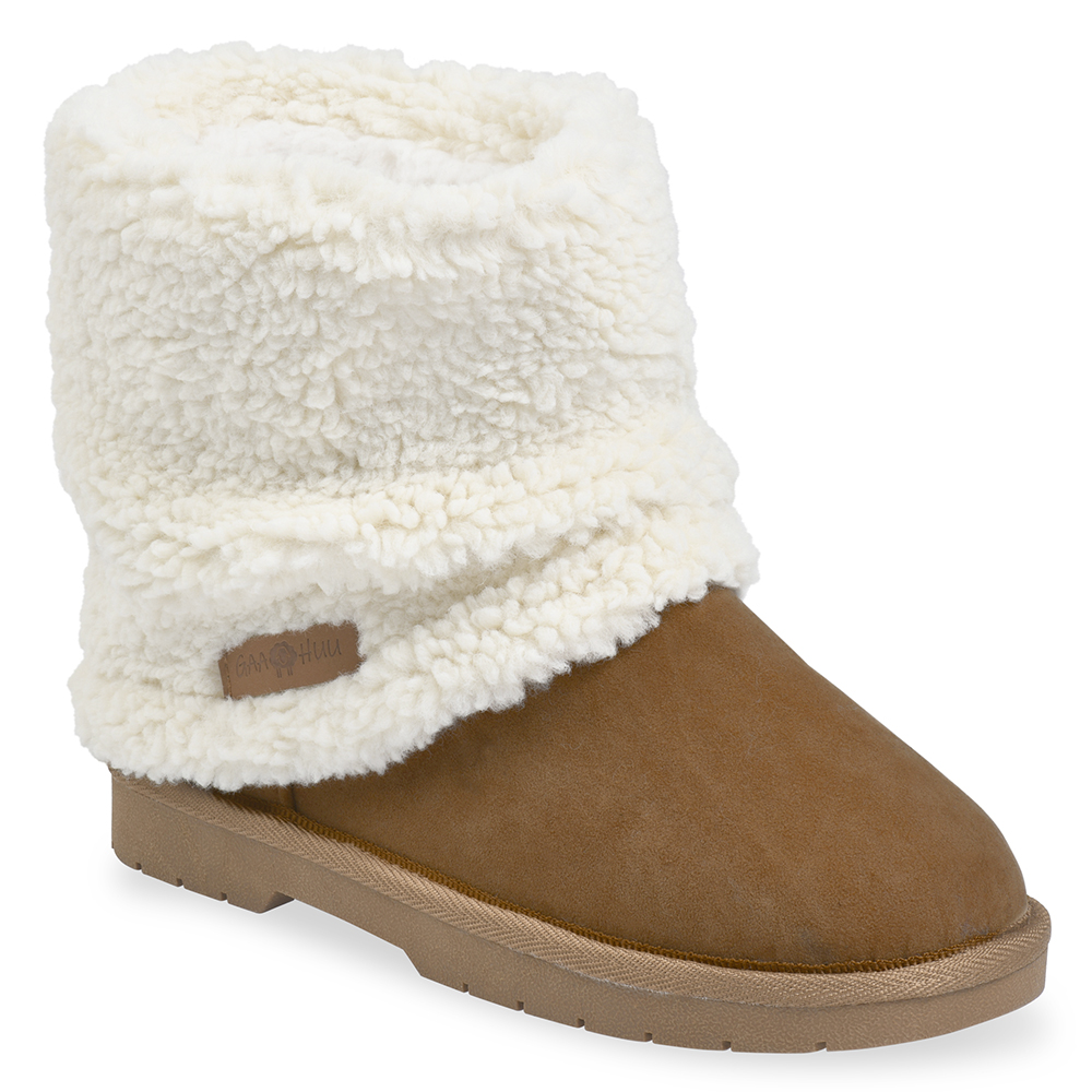 GaaHuu™ Women's Faux Suede Water-Resistant Boots - tan 10 - Berber Cuff Boot